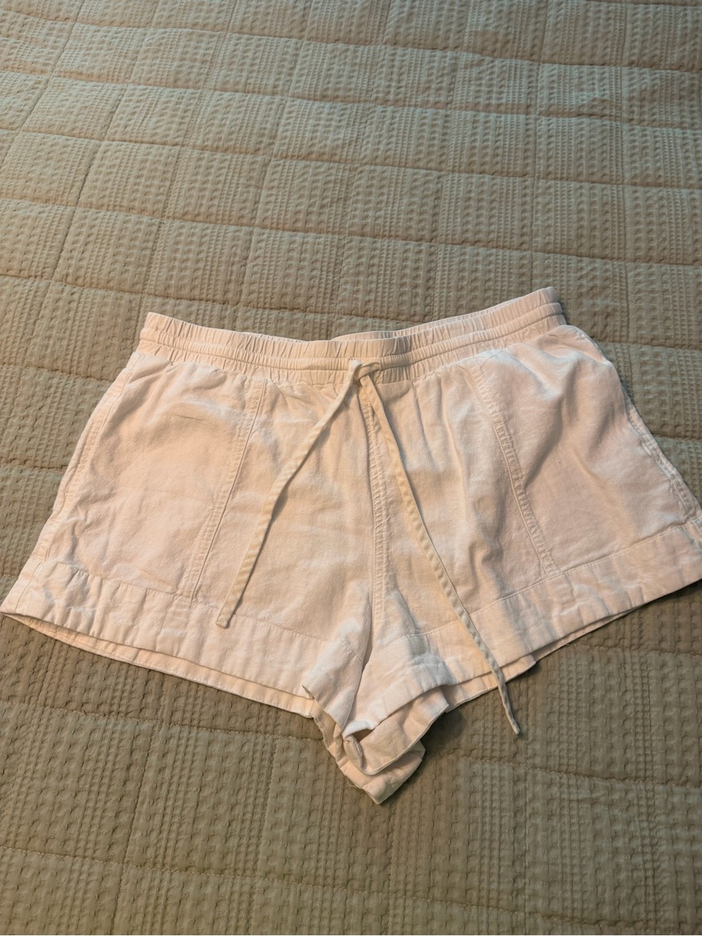 Universal Thread Cream Linen-Blend Drawstring Athletic Shorts